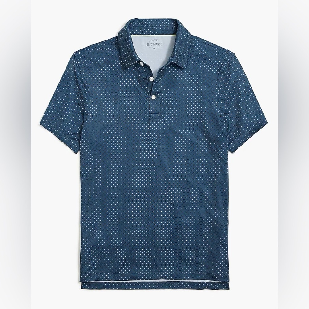 J. Crew Factory Navy Polka Dot Performance Polo